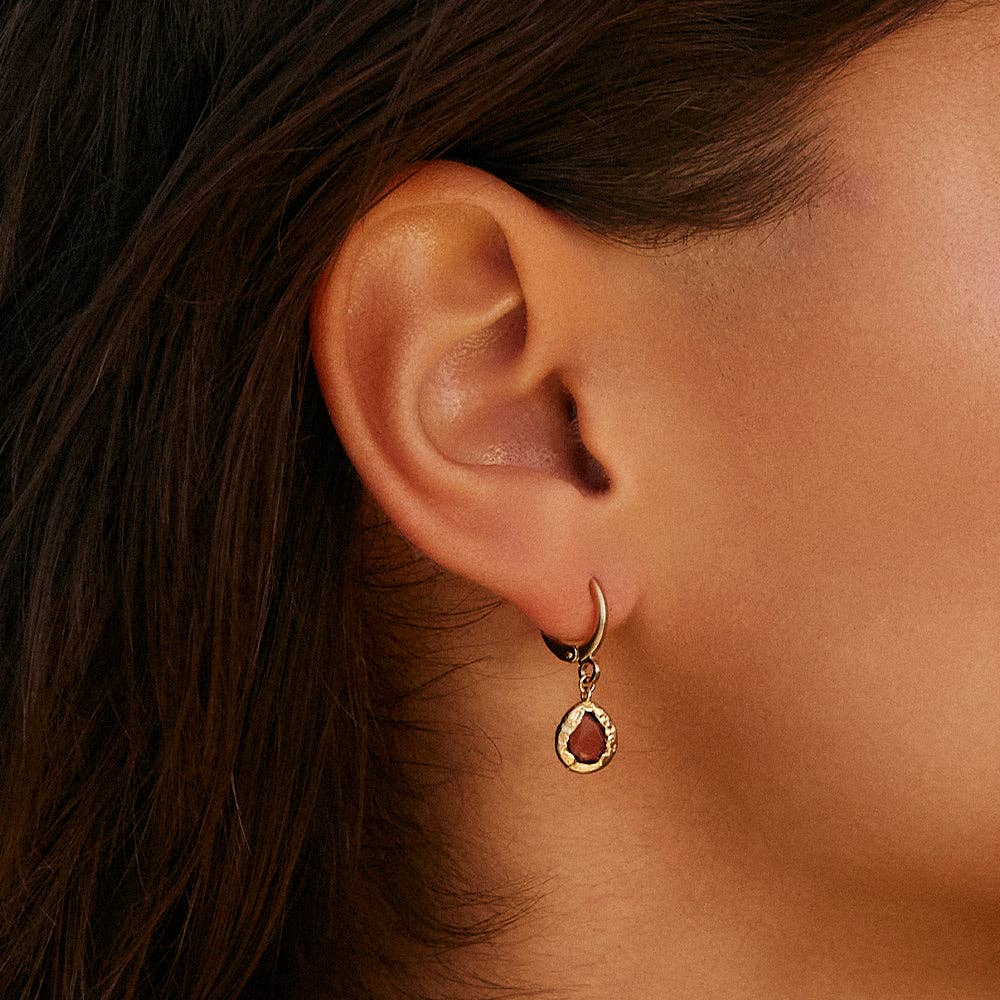 Agapée Jewelry – wholesale Huggie earrings – Lysia Rosewood Earrings | Jewelry Gold Gift Waterproof1