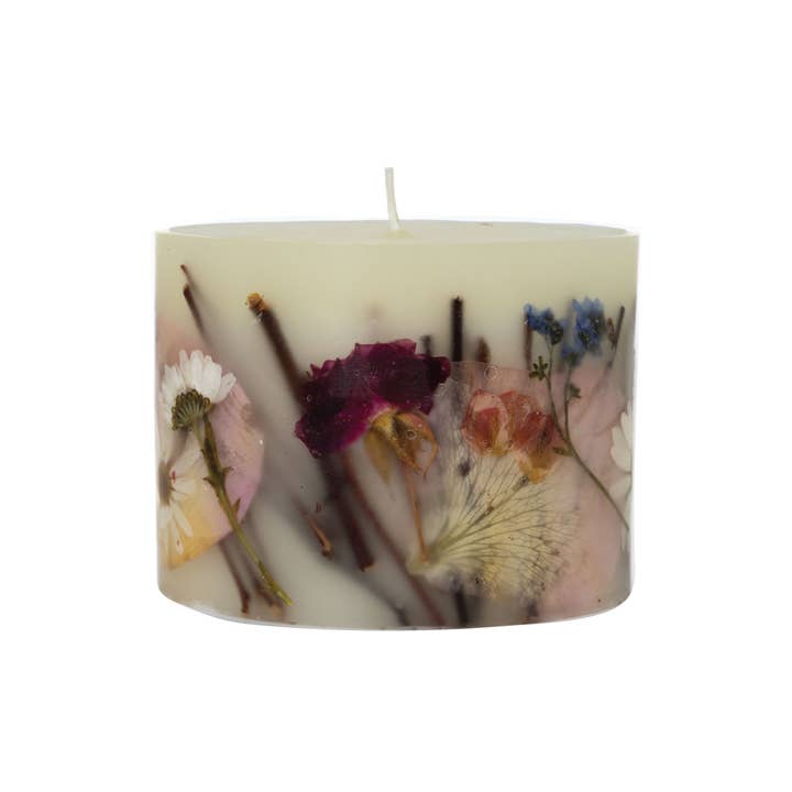 Rosy Rings - Wholesale Pillar Candle - Petite Oval Botanical Candle-Apricot Rose