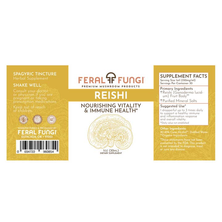 Feral Fungi - Wholesale Tincture - Reishi (Ganoderma lucidum) Spagyric Tincture