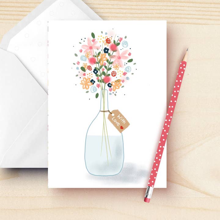 Unbedruckte Grußkarte mit Liebe für den Großhandel von Kathrin Legg