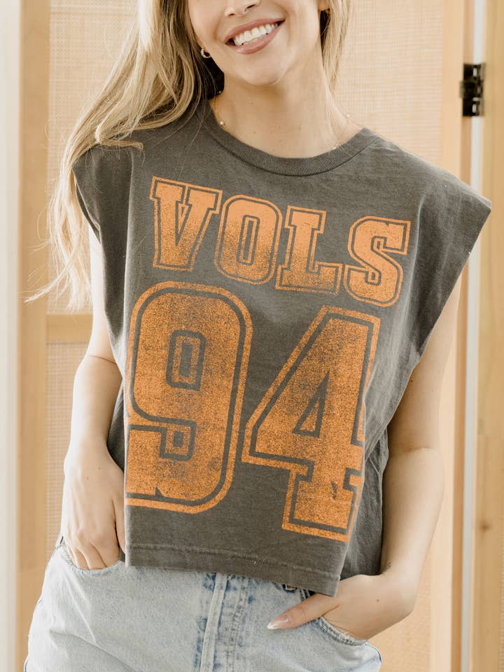 LivyLu - Wholesale Tank Top - Women's - Tennessee Vols Player Charcoal Tank Top