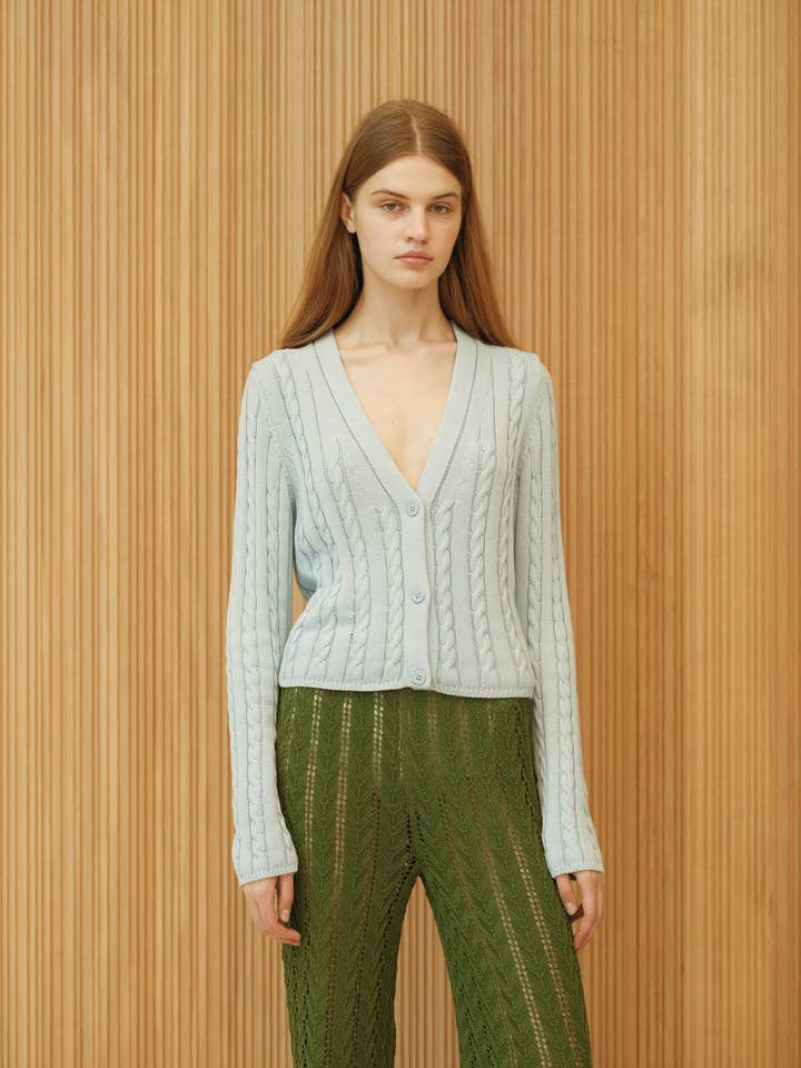 Fine Cotton Cable Cardigan for wholesale by Lèmme