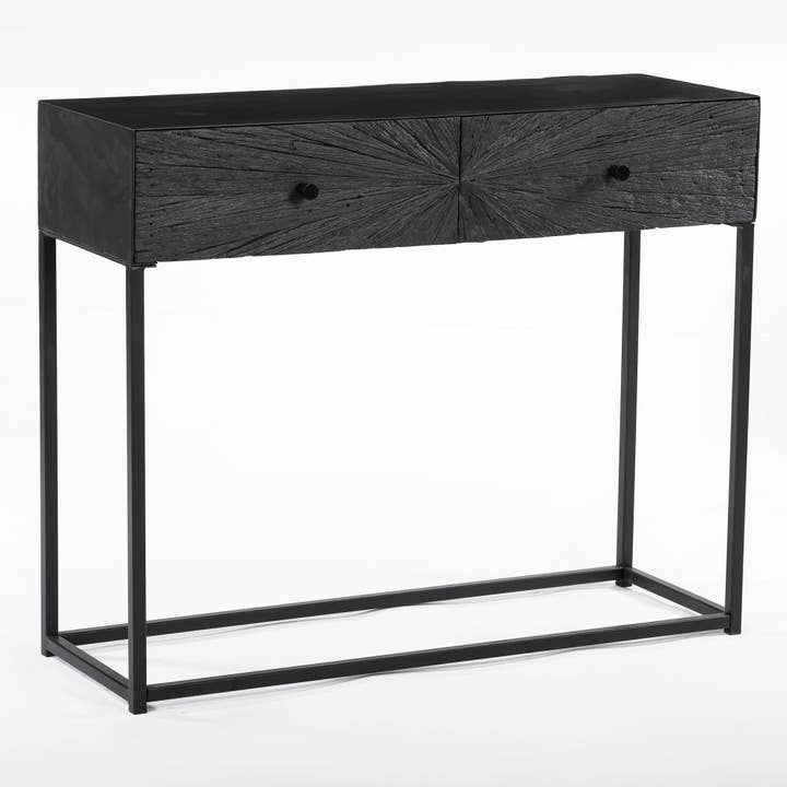 EARTHWARE - Wholesale Side Table - Etoile black sideboard 2 drawers1