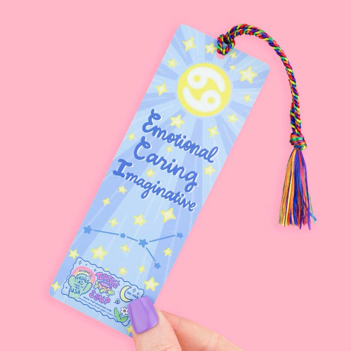 Turtle's Soup - Wholesale Bookmark - Cancer Zodiac Bookish Horoscope Bookmark with Tassel