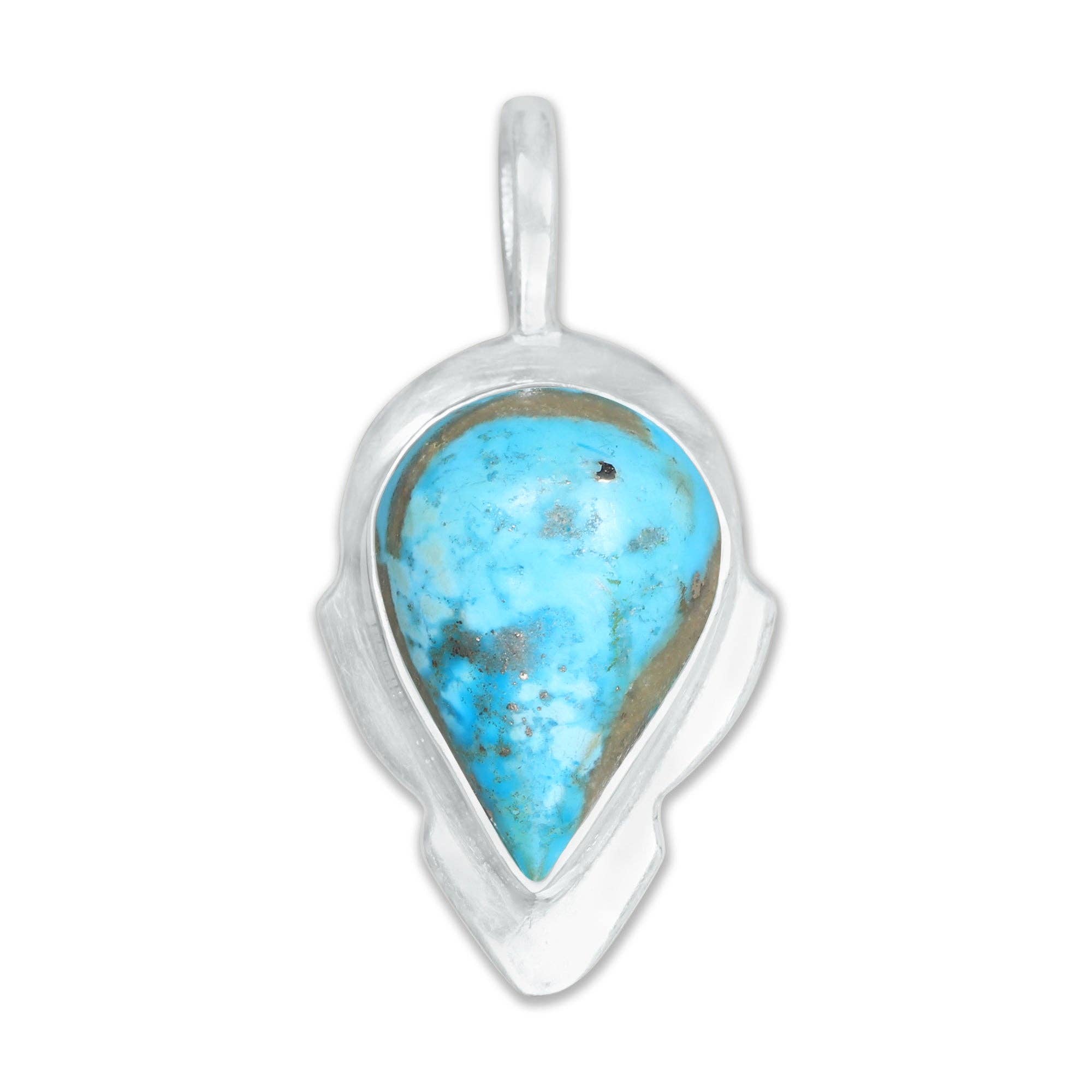 Handmade Jewels - Wholesale Individual Charm/Pendant - Persian Turquoise Minimalist Pendants -  Handmade, Silver-Plated Brass, Wholesale6
