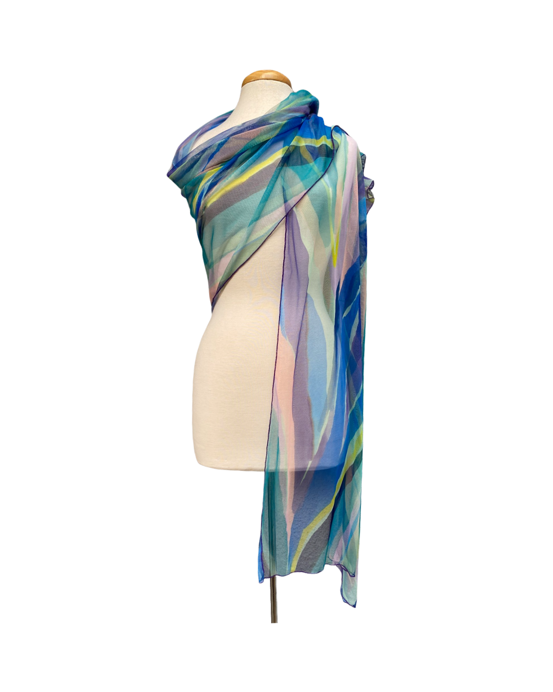 Elana Kattan – Großhandel Schultertuch – Damen – Tragetuch aus Netzstoff mit langem und breitem Aufdruck von AQUARELLE2