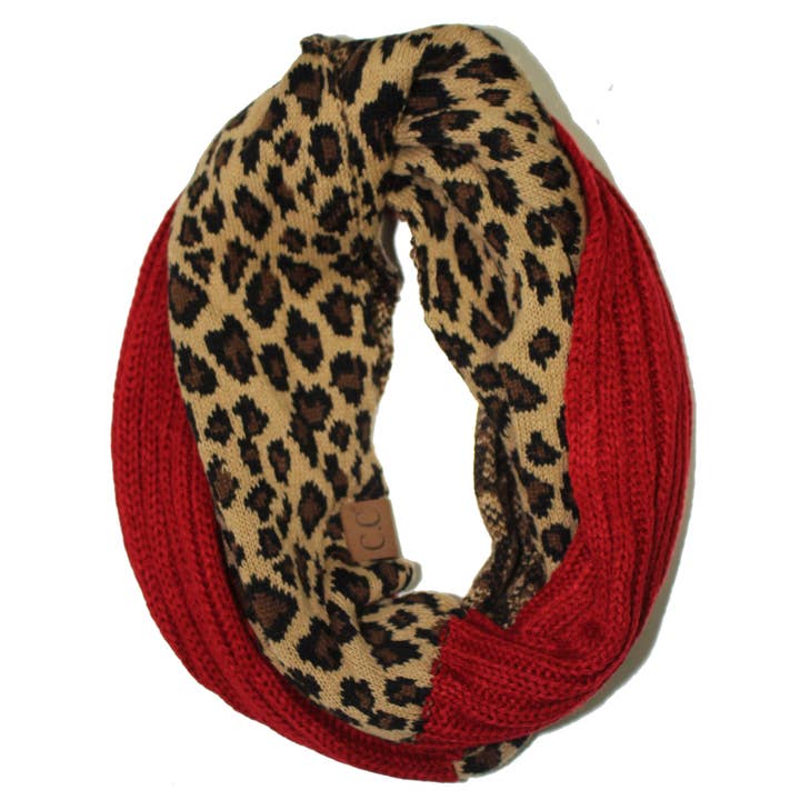 SF-45 Red Leopard Scarf for wholesale by Girlie Girl Originals