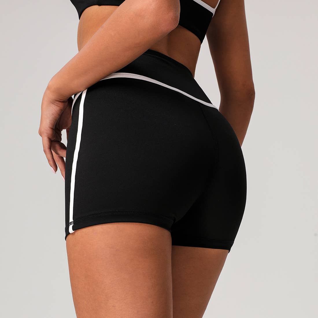 Sodalemon - Wholesale Athletic Shorts - Women's - Women Color Block No Front Seam Tight Fitness Sport Short8