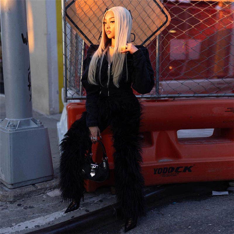 MB Fashion Wholesale - Wholesale Pants - Women's - MB FASHION CASUAL HIGH WAIST FUR PANTS 6191LY8