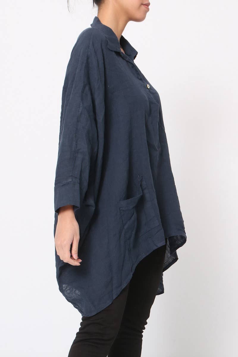 Lea & Luc - Grandes Tailles – Großhandel Tunika – Damen – Leinene Tunika in Übergröße1