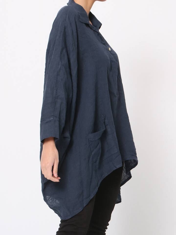 Lea & Luc - Grandes Tailles – Großhandel Tunika – Damen – Leinentunika in Übergröße SKU 116451