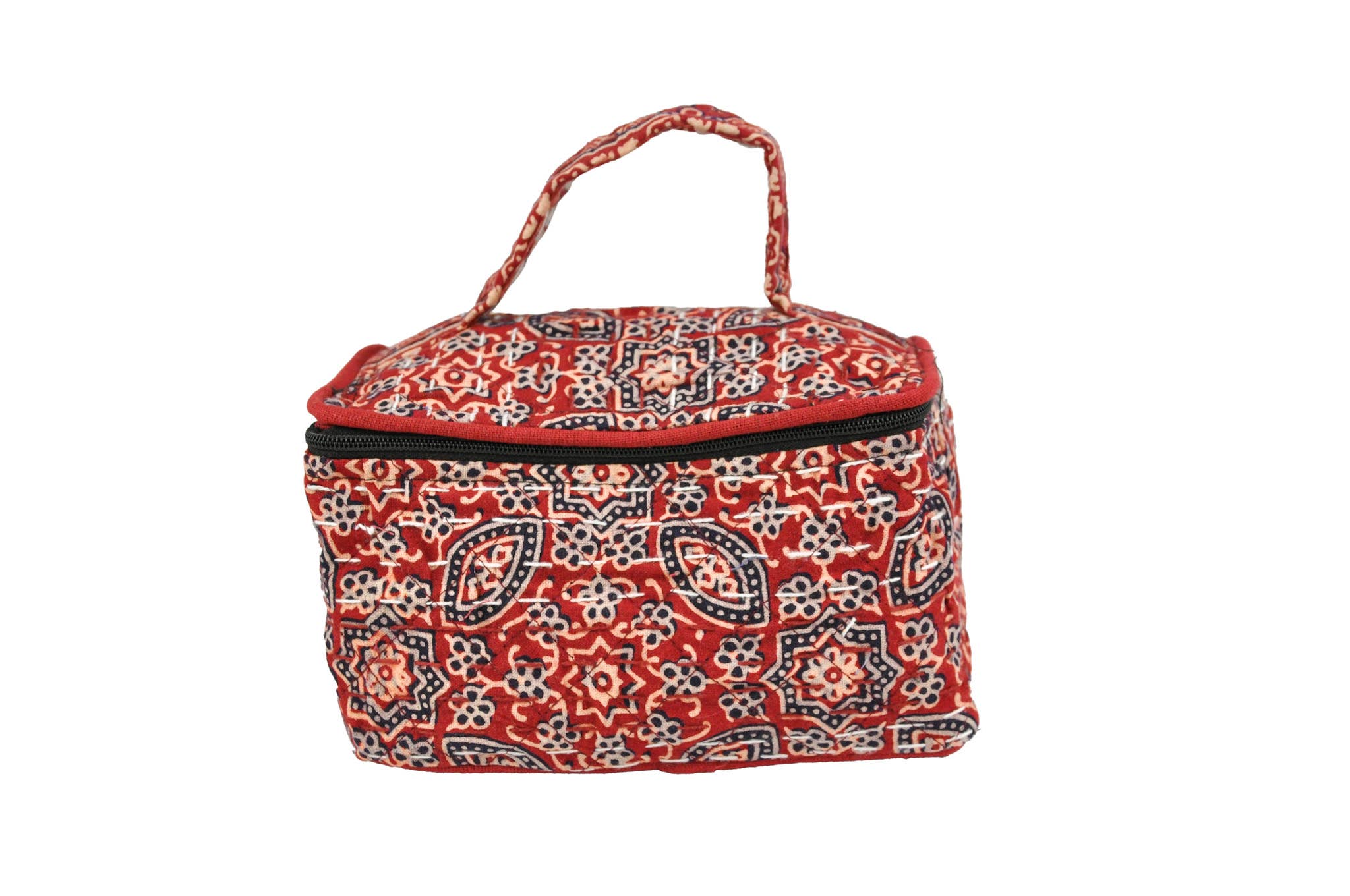 Zumki - Wholesale Makeup/Cosmetic Bag - Small Square Makeup Box Kantha with Holder.0