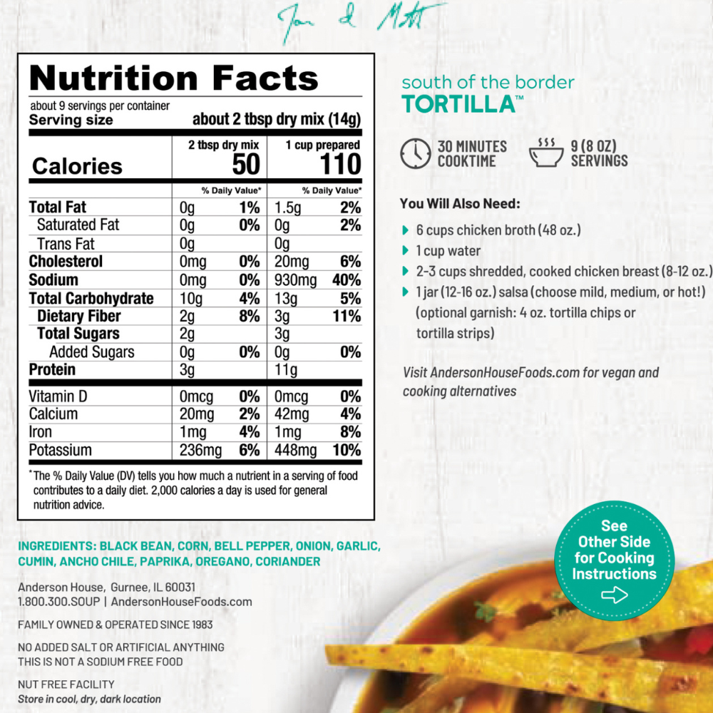 Anderson House | Frontier Soups - Vente Soupes - Mélange Soupe Tortilla Sud de la Frontière2