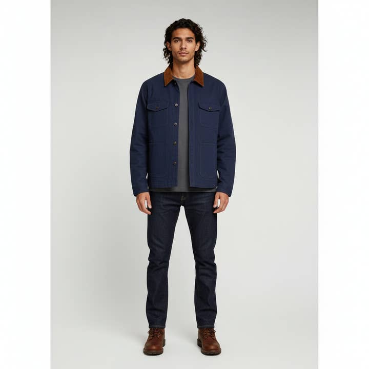 Men's Flannel-Lined Cotton Chore Utility Jacket for wholesale by Colfax