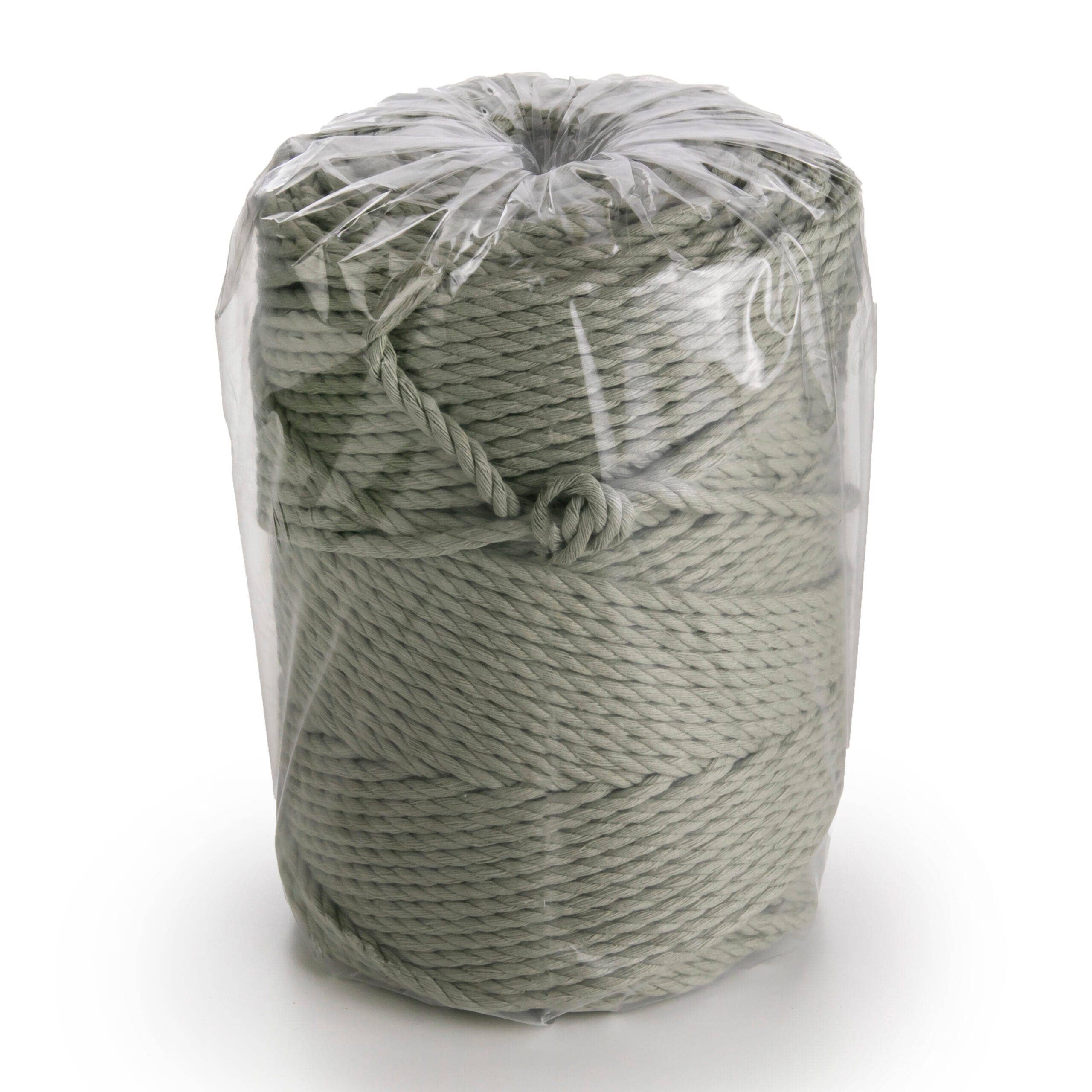 MB Cordas - Wholesale Yarn - 4MM 3 Strand Twisted Macrame Cotton Rope 1kg SAGE GREEN 140-145m  Macrame Rope 3 ply Craft String4