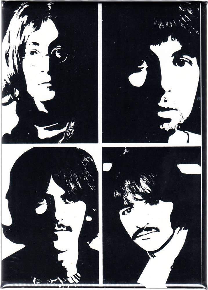 Square Deal Recordings & Supplies - Wholesale Magnet - Magnet - The Beatles - B&W Faces - 1960s Rock Music Band0