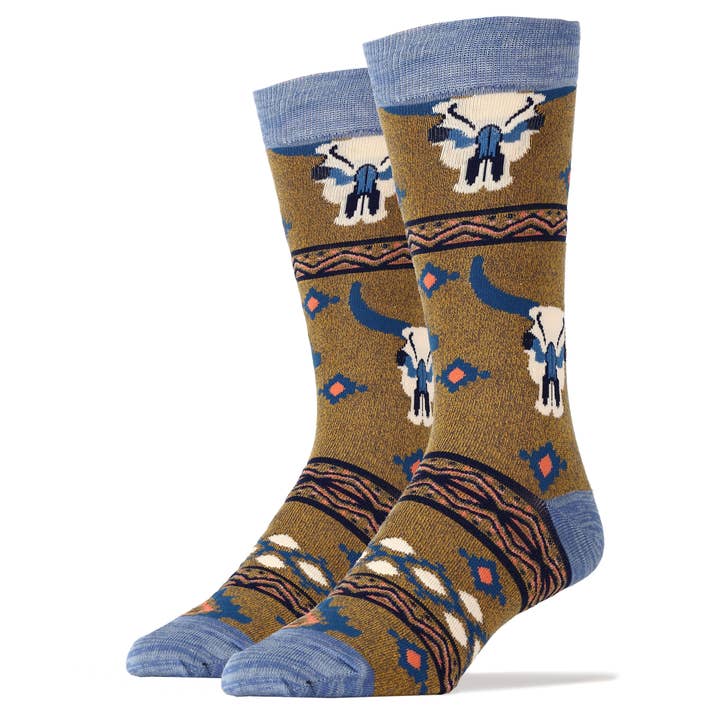 Long Horn Summer | Men's Premium Cotton Socks for wholesale by Oooh Yeah/Sock It Up/Oooh Geez Slippers
