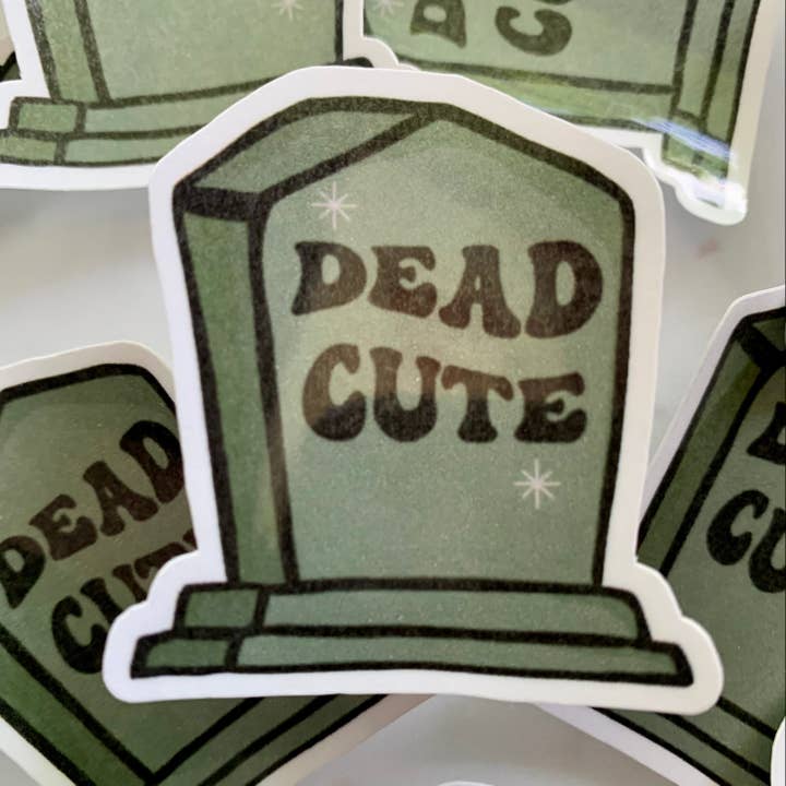 Dead Cute Gravestone Sticker for wholesale by Cravendoodles