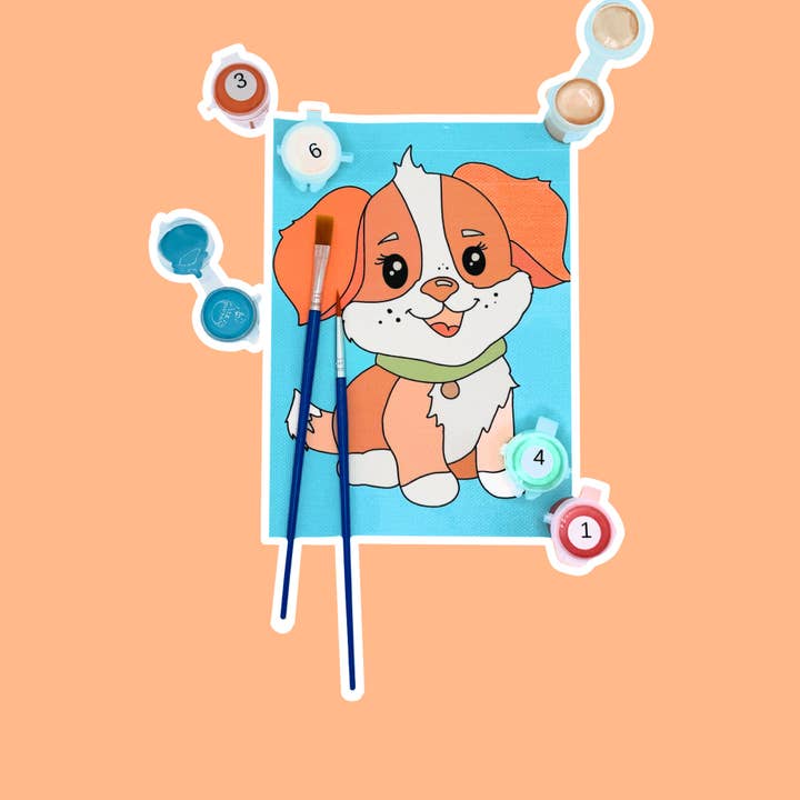 Piper the Pup - Paint by Number Kit (5x7) for wholesale by Colorful Creators