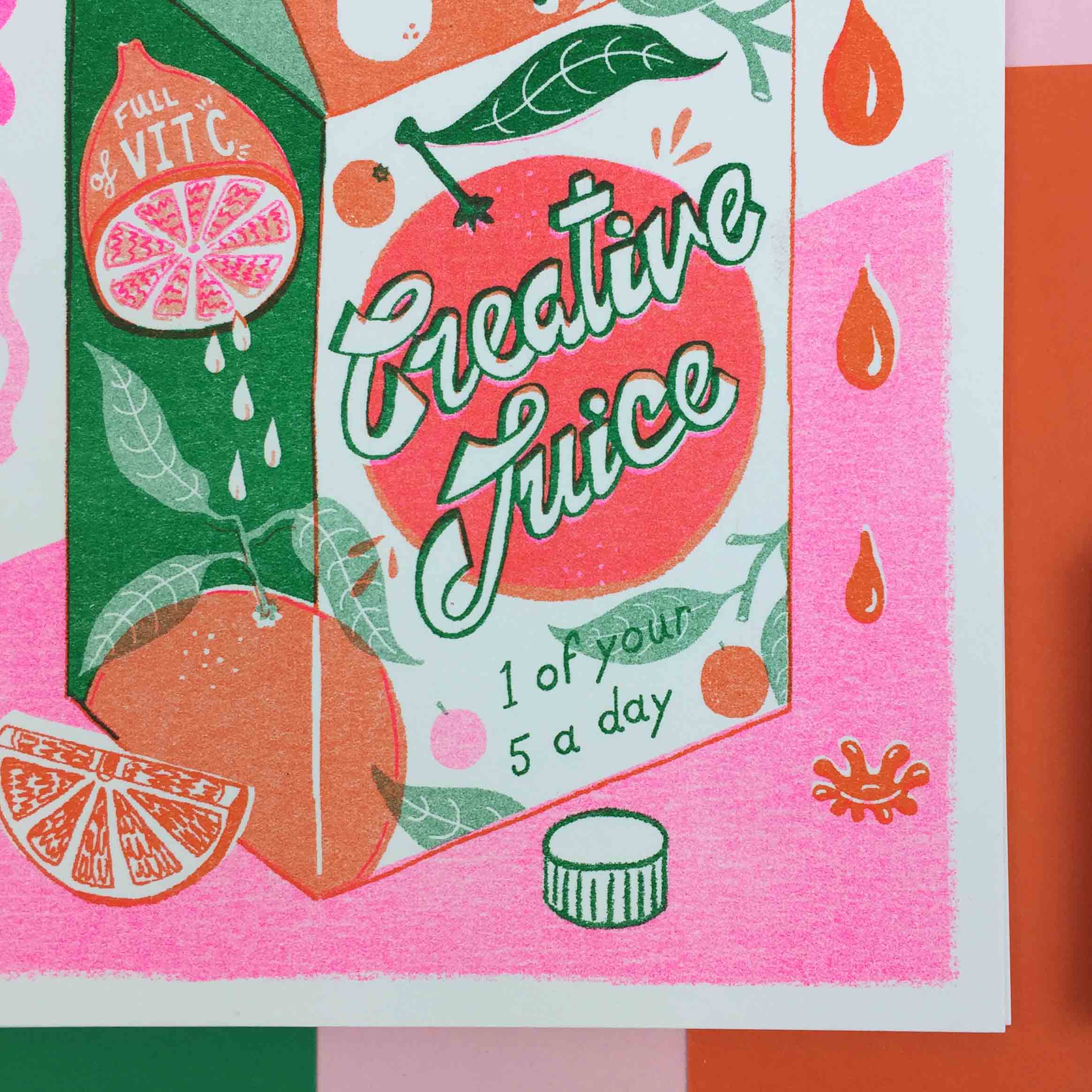 Jacqueline Colley - Wholesale Art Print - A5 Creative Juice Risograph Print3