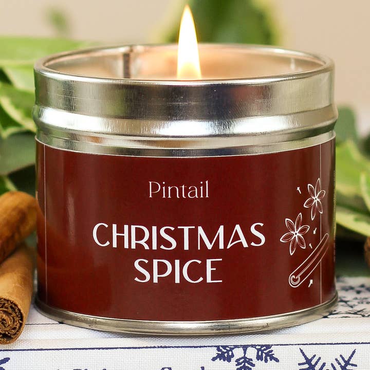 Christmas Spice Classic Tin Candle I Christmas Candle (Pack of 6) for wholesale by Pintail Candles | Avalon Home