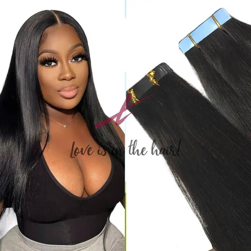 Natural Color B  Silky Straight | Tape In Human Hair Extensions | Brazilian V for wholesale on Faire4