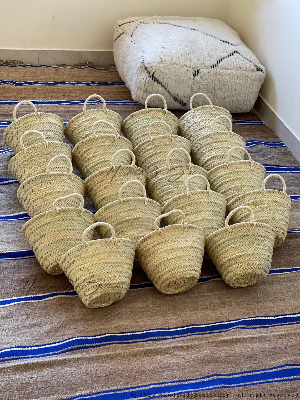 HandmadeBestSeller - Wholesale Beach Bag - NATURAL STRAW BASKET - small rose basket3