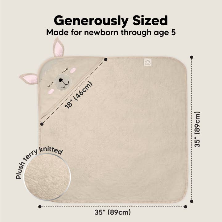 Alpaca KeaBabies Cuddle Baby Hooded Towel for wholesale on Faire3