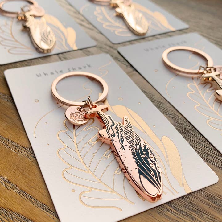 Whale Shark Enamel Keychain for wholesale by sol&mar art co.