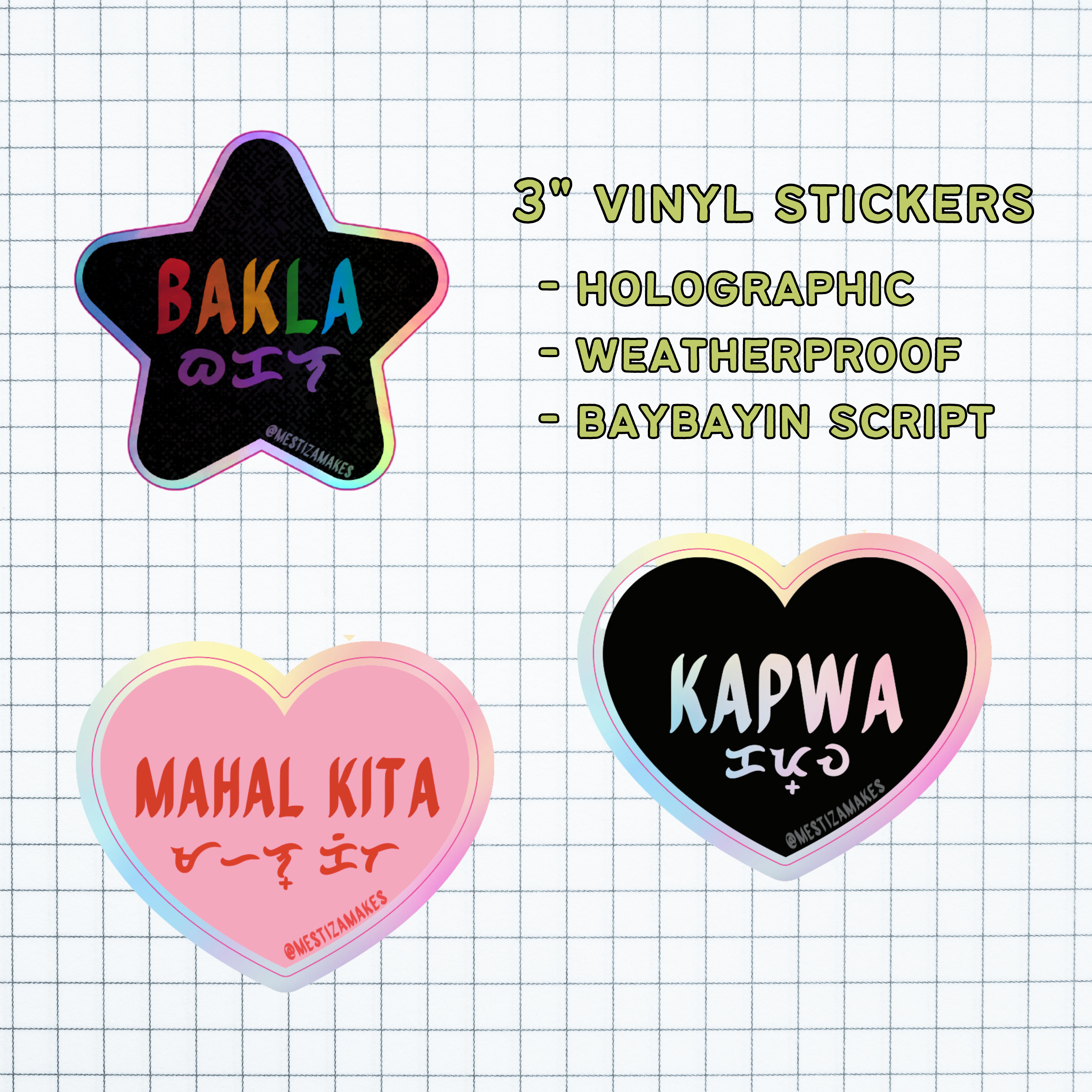 Mestiza Makes - Wholesale Sticker - Baybayin Filipino AAPI Vinyl Stickers5