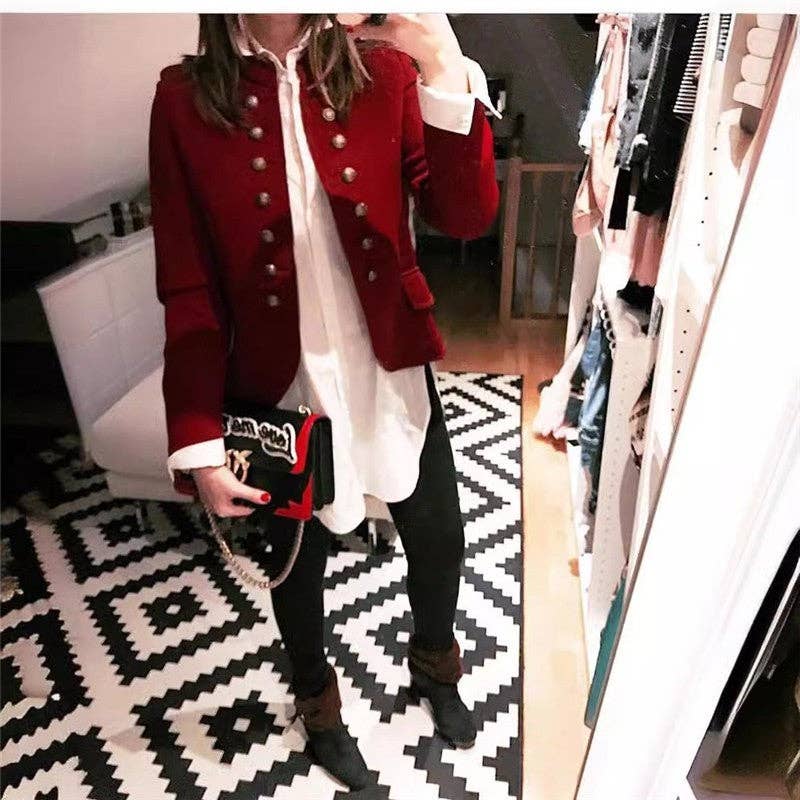 FurDecoration – wholesale Coat – Women’s – Solid Color Short Wool Coat1