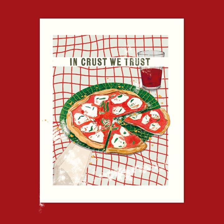 Arte de cocina, impresión de alta calidad '¡Pizza!' Tamaño 21 x 25 cm para venta al por mayor de littl'pix