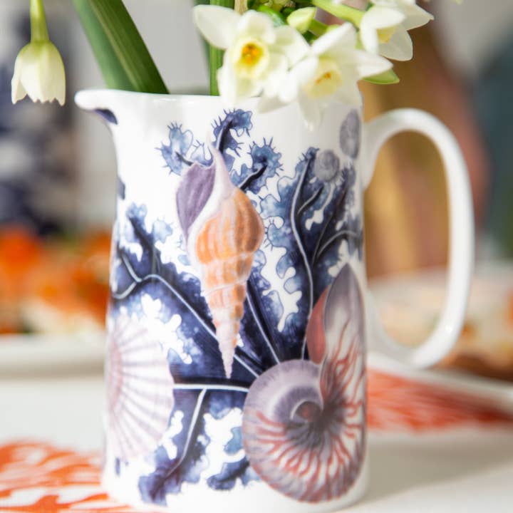 Cream Cornwall – Jarro por atacado – Jarro Beachcomber pequeno Bone China2