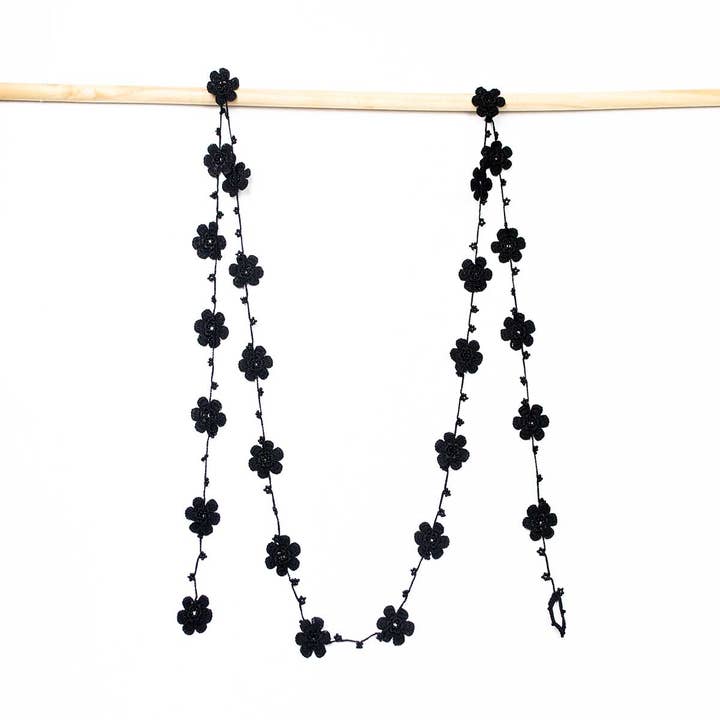 Silk Wool and Bijoux - Wholesale Scarf - Women's - Pansies OYA Scarf Necklace9