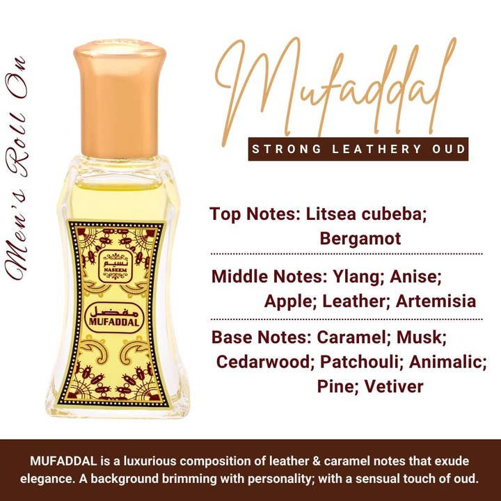 NASEEM – wholesale Roll-on fragrance – MUFADDAL Roll On Perfume Oil Strong Leathery Men's Fragrance