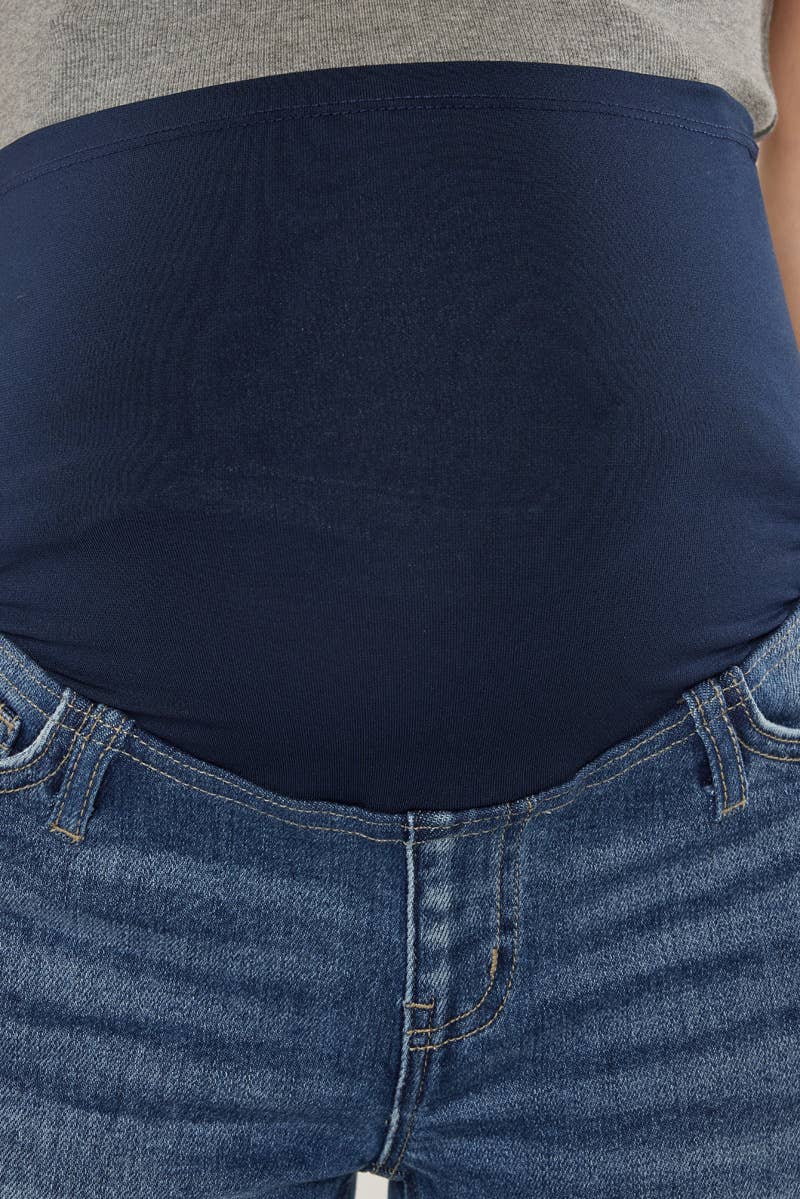 MÉDIO Shorts jeans maternidade com cós inteiro Kan Can USA para venda a revendedores na Faire9