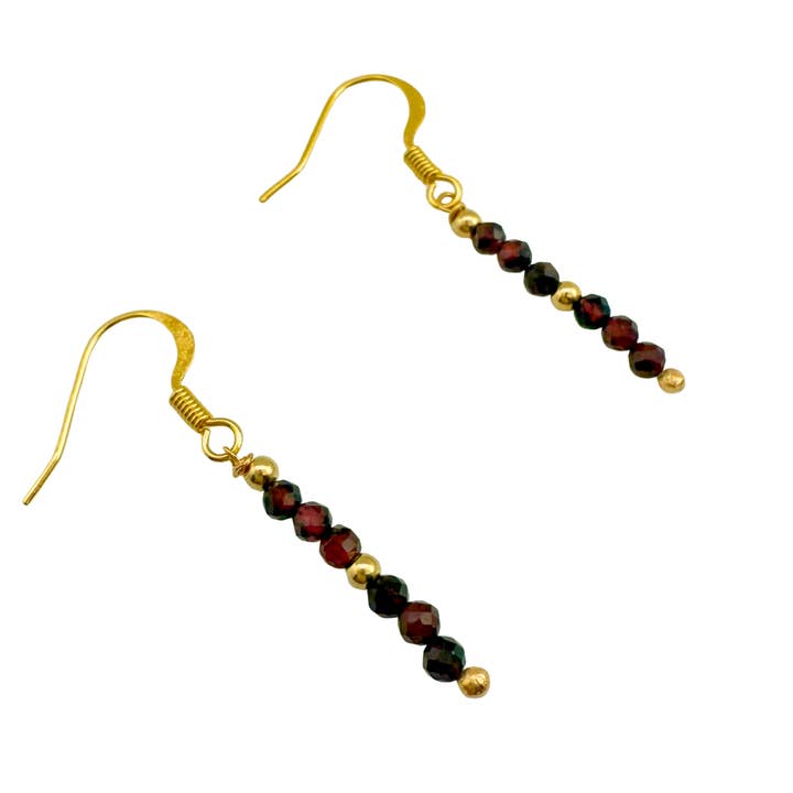 SE1024GA 18K guldbelagte øreringe med granatsten for engroshandel hos Sai Brazil