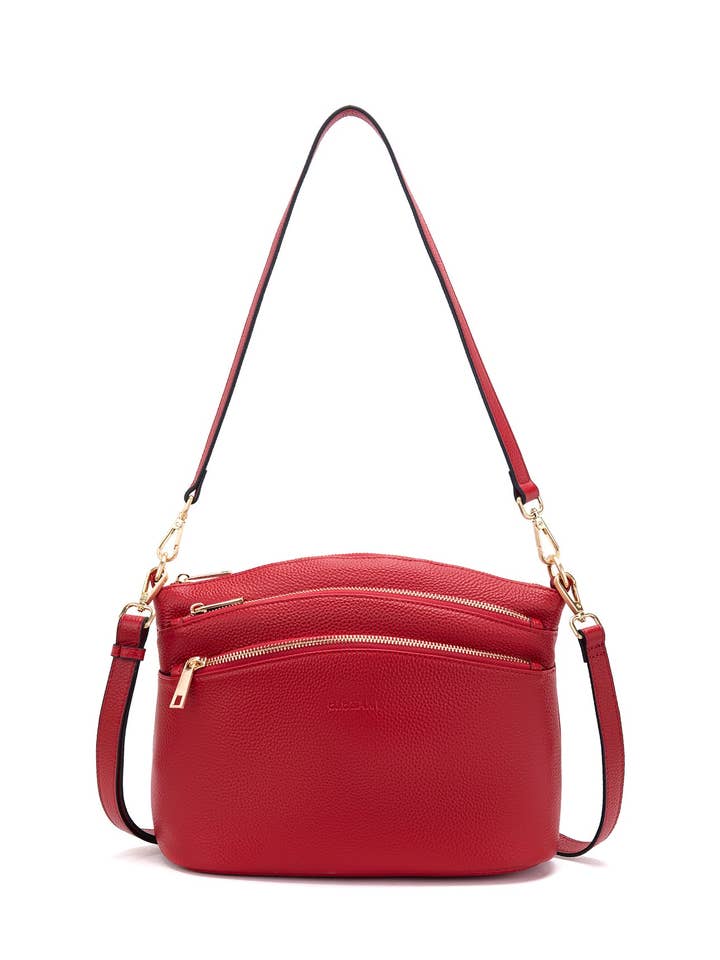 BORSA A TRACOLLA IN PELLE GRACE - E1-0818-FIRE - NOVITÀ per la vendita all'ingrosso da parte di Serenade Beverly Hills Collection