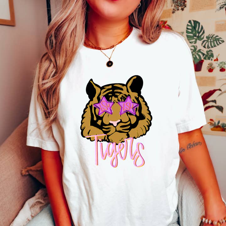 Game Day Preppy LSU Tigers Graphic Tee | Football | LSU for wholesale by Gia Gifts Boutique