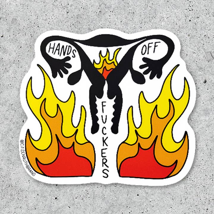 Adhesivo de vinilo Hands off Uterus para venta al por mayor de Citizen Ruth