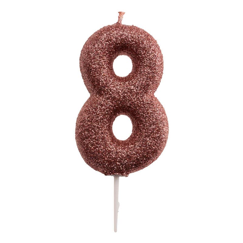 Birthday candle for cakes with pink glitter for wholesale on Faire21