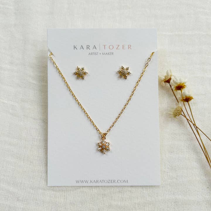 KARA | TOZER - Wholesale Pendant/Charm Necklace - Holiday Snowflake Necklace/Stud Set