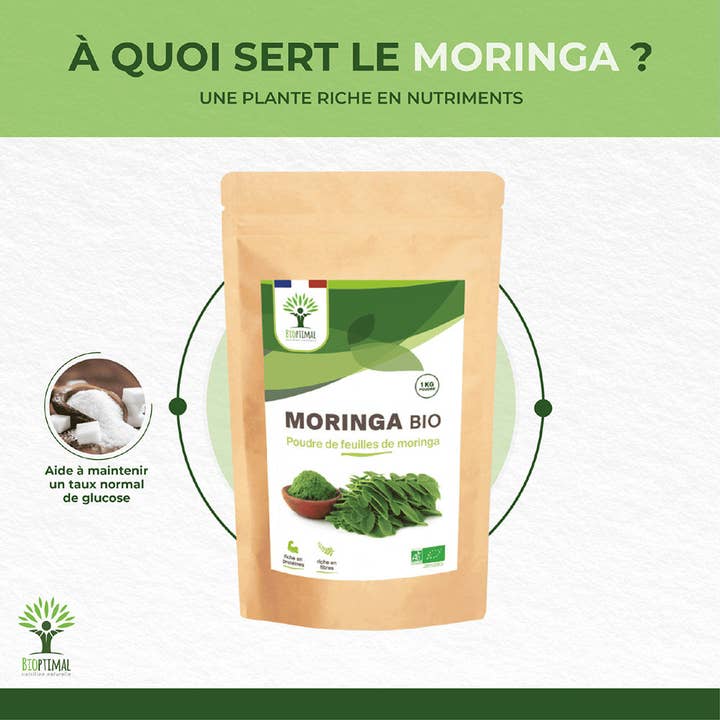 Bioptimal - Wholesale Protein/Superfood Powder - Organic Moringa powder - Packaged in France - Vegan3