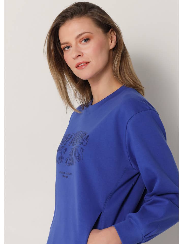 Blue LOIS JEANS - Short sweatshirt dress with glitter print for wholesale on Faire