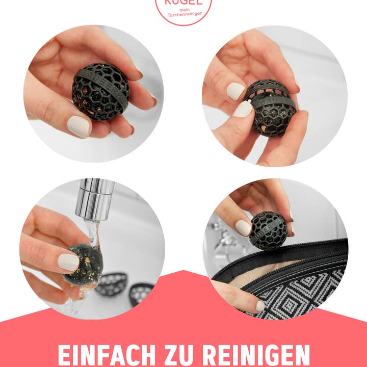 Sauberkugel - No Crumbs GmbH – Großhandel Reinigungsschwamm – SAUBERKUGEL - MY BAG CLEANER - THINK PINK