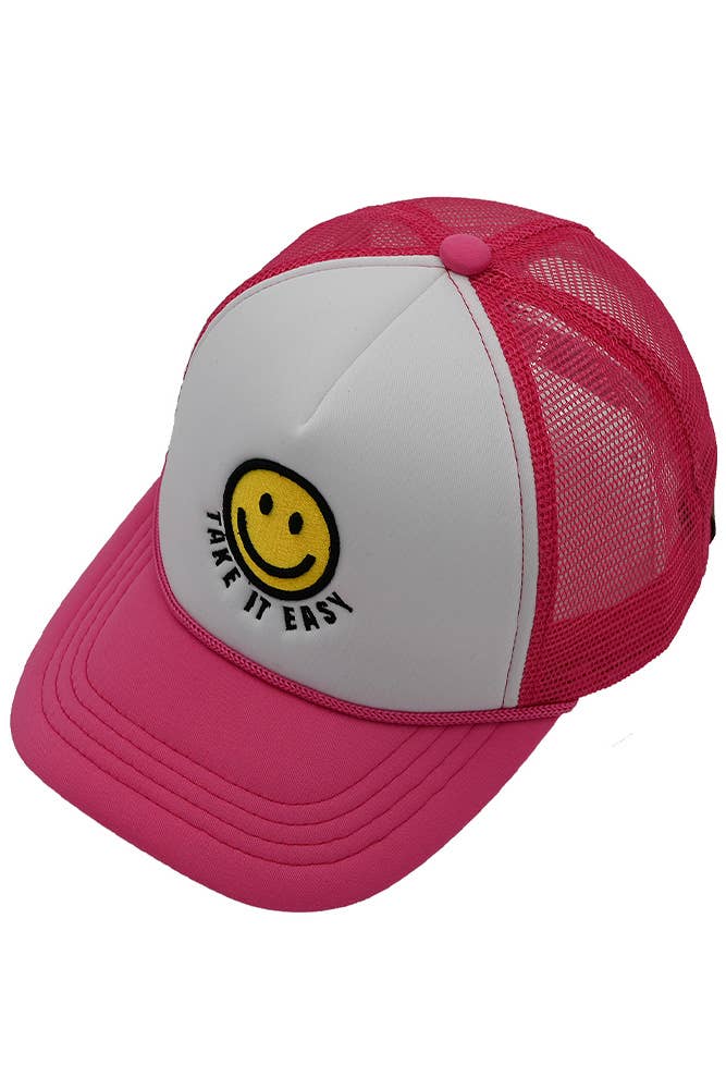 Hana - Wholesale Truckerpet - Dames - C.C TAKE IT EASY Truckerpet met smiley gezicht2