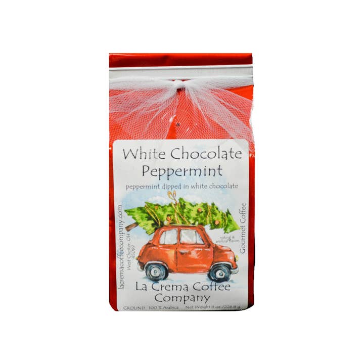 La Crema Coffee Company - Wholesale Ground Coffee - 8oz Christmas Vacation in Vibrant Bag with Bow