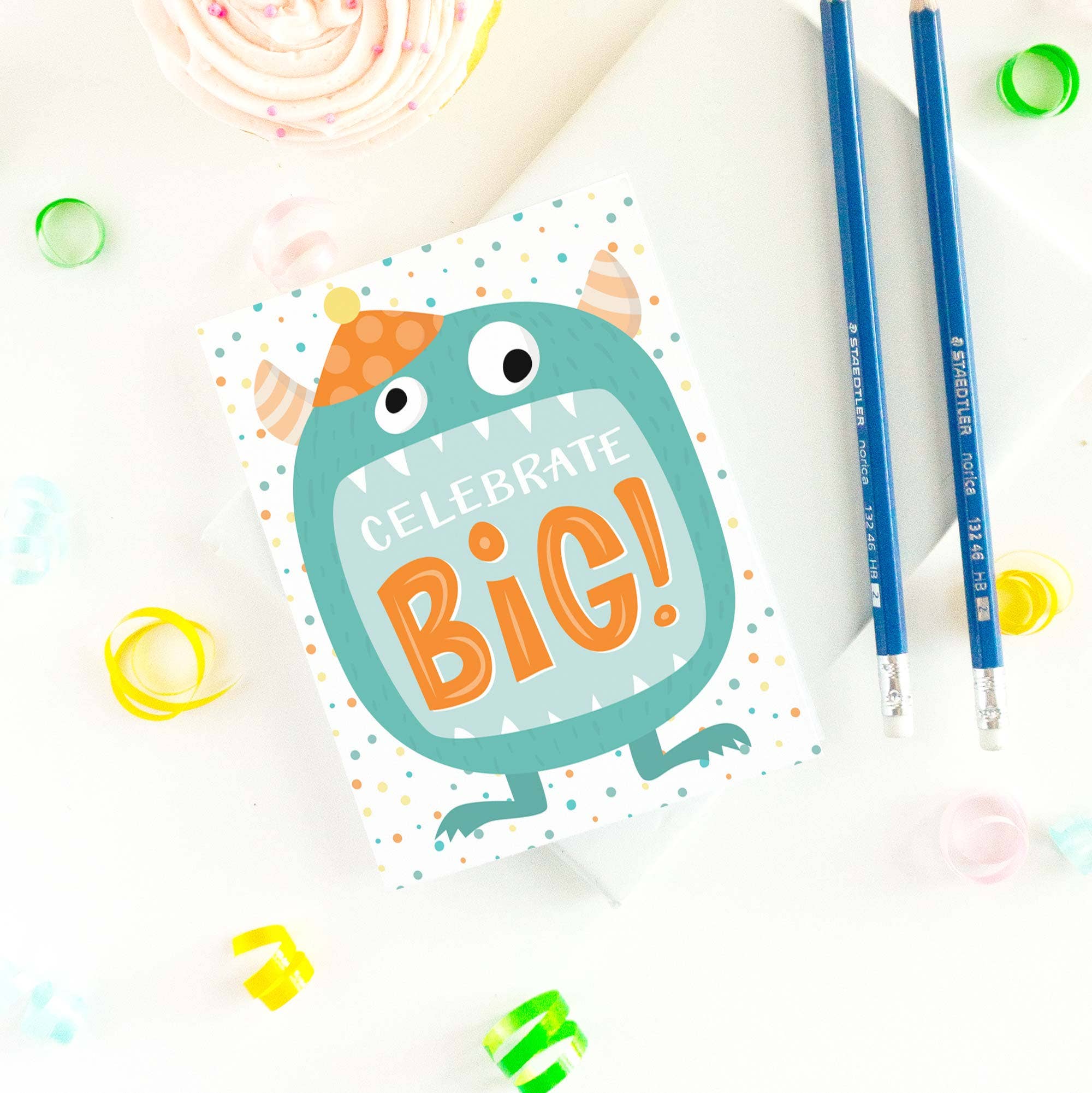 Pedaller Designs – Großhandel Geburtstagskarten – Celebrate Big Kids Monster Geburtstagskarte5