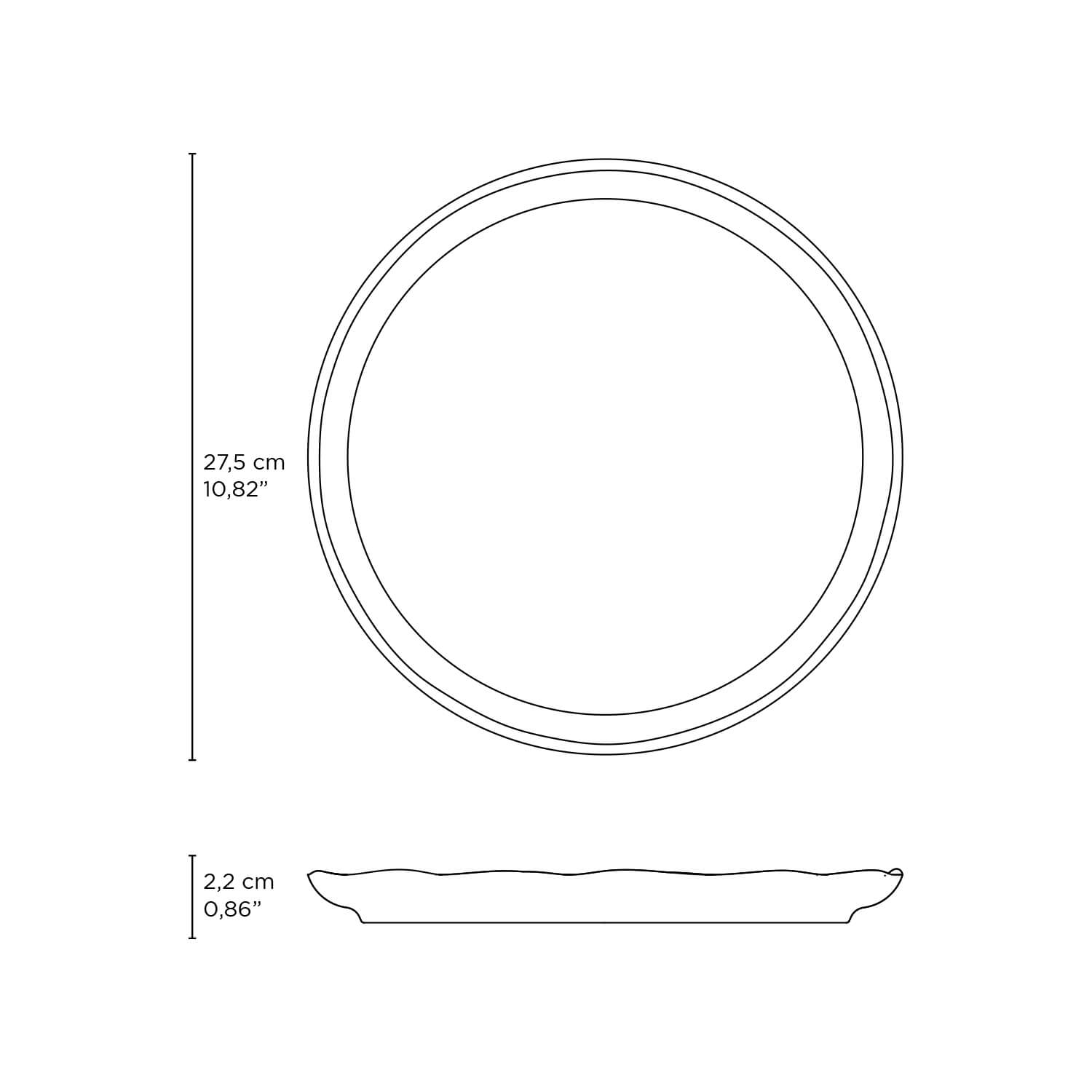 Porto Brasil – Großhandel Essteller – Linhas Bio Neuer Weißer Speiseteller, 10,8"5