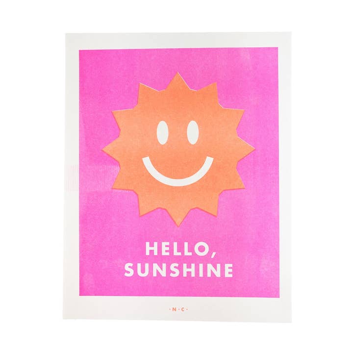 Hello Sunshine - Art Risograph Print for engroshandel hos Next Chapter Studio